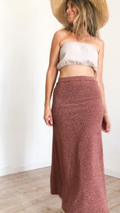 Mermaid Maxi skirt in lurex copper