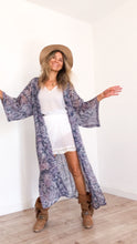 Free Spirit Kimono in Blue Paisley