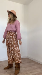 Bardot Maxi skirt in vintage brown