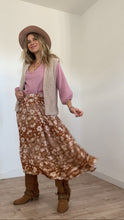 Bardot Maxi skirt in vintage brown