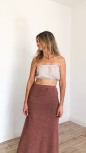 Mermaid Maxi skirt in lurex copper