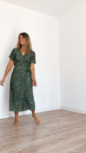 Boho Midi Wrap dress - Green floral