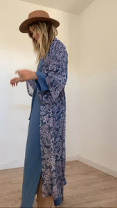 Free Spirit Kimono in Blue Paisley