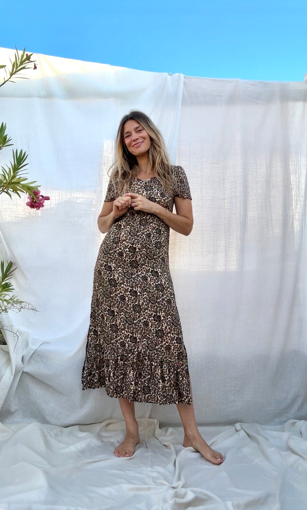 ワンピース SIIILON 21SS angel dress The Angel dress short sleeve - floral – Sunvibes Collective