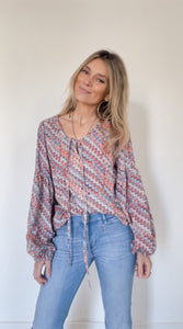 The island life blouse in Mosaic