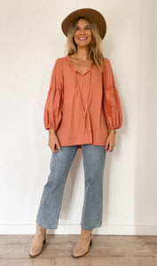 The island life blouse in Pumpkin
