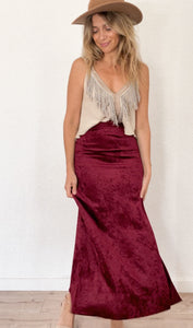Mermaid Maxi skirt in Burgundy