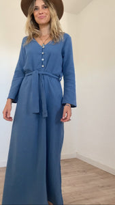 Erika dress in dusty blue