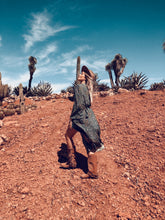 Boho Wrap dress in Green floral
