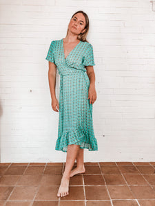 Pippa dress (long) in Turquoise shell