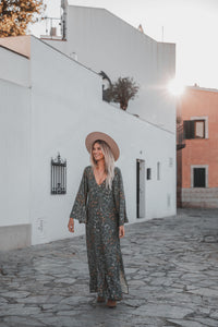 Linda dress in Green floral