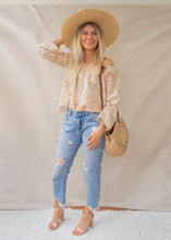 Bardot blouse in Golden leaves