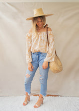 Bardot blouse in Golden leaves