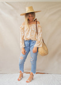 Bardot blouse in Golden leaves