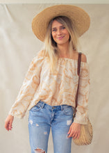 Bardot blouse in Golden leaves