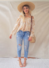 Bardot blouse in Golden leaves