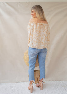 Bardot blouse in Golden leaves