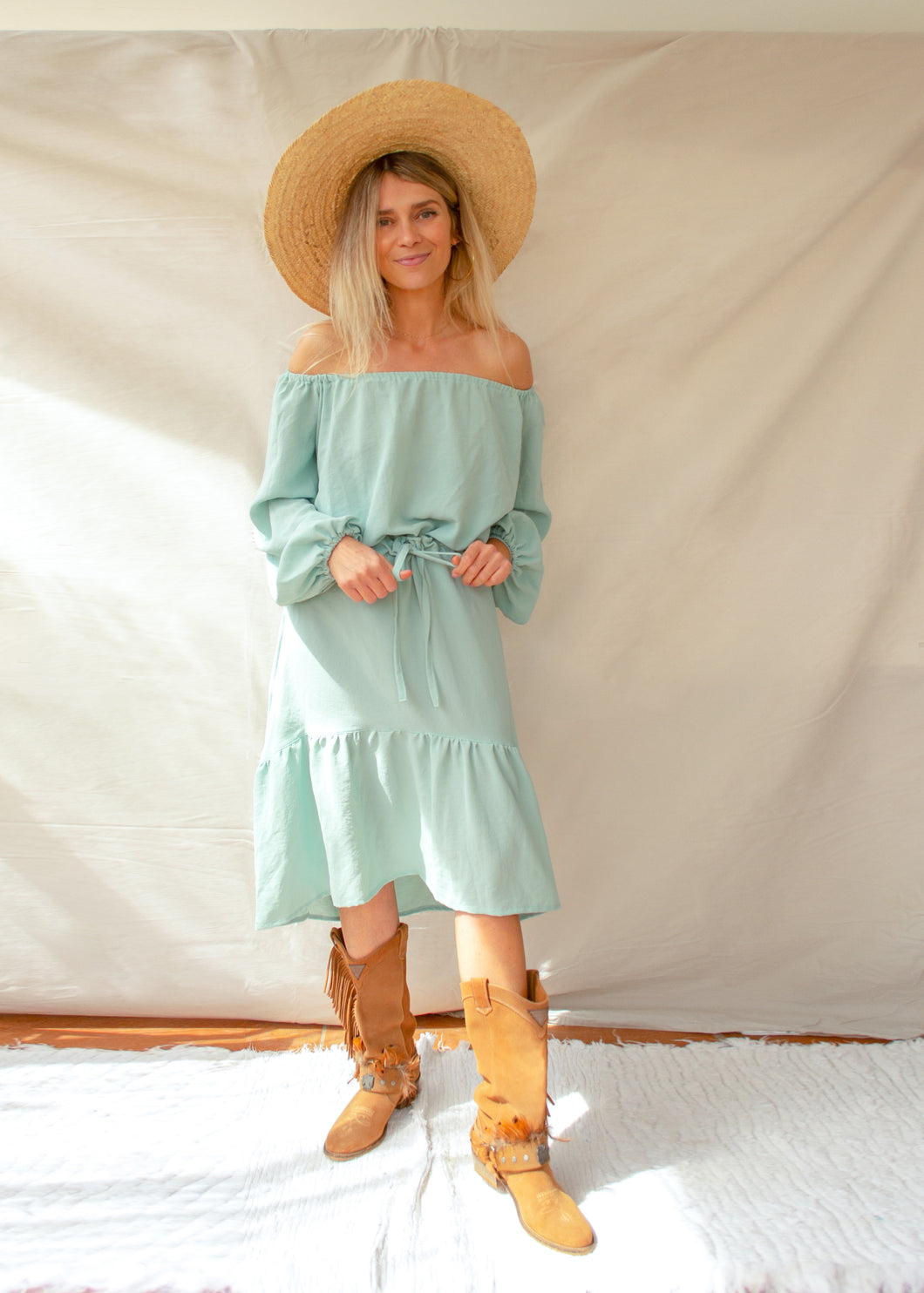 Bardot blouse in Mint